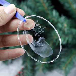 Cheap Blank <strong>Christmas</strong> Hanging Flat Glass Pendant Church Ornament <strong>Wholesale</strong> - Product Image 5