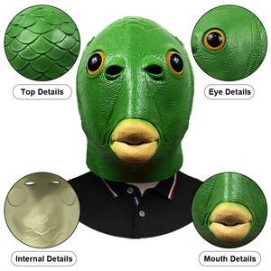 Masque d'animal pour fête d'Halloween, masque d'animal en latex naturel écologique pour cosplay intégral - Product Image 4