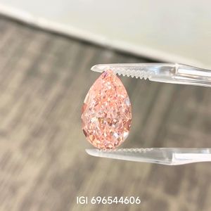 メモリーライトラボグロウンダイヤモンド 5-12カラット IGI認定 エクセレントカット ペアシェイプ ファンシービビッドピンク 合成ダイヤモンド 中国製 高級 - Product Image 3