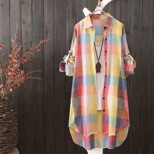 2025 Neuankömmling Sommer Loose Fashion Plaid Damen bekleidung <span class=keywords><strong>Plus</strong></span> <span class=keywords><strong>Size</strong></span> Blusen & Shirts - Product Image 2