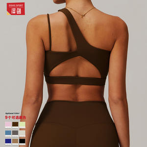 Soutien-gorge de sport Disko Sport à une épaule, avec bonnets épais et moulés, en nylon, pour la course et le fitness, tailles 8S10M12L14XL - Product Image 1