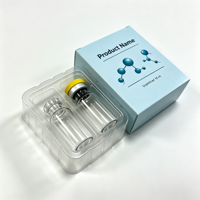 Boîte d'emballage personnalisée avec logo, résistante à la chaleur, respirante, forte adhérence, vinyle PVC 3ml, 2 flacons, effet holographique gaufré métallique