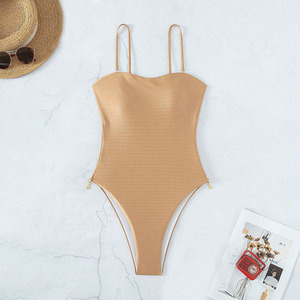 Maillot de bain une pièce tendance avec fermeture éclair latérale, coupe haute, effet ventre plat, maillot de bain brillant pour les vacances à <span class=keywords><strong>la</strong></span> <span class=keywords><strong>plage</strong></span> - Product Image 3