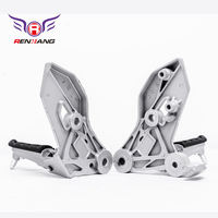 Repose-pieds arrière de moto Renhang ZONSHEN, finition argentée, en aluminium moulé sous pression, poignées de placement bas, caoutchouc, aluminium ADC12