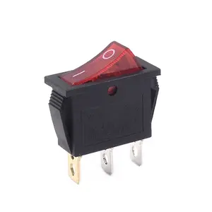 KCD3 Rocker Switch 15A 250V 20A 125VAC 3Pin 2 Position ON OFF With Red Light 15x32mm Power Switch