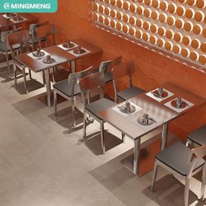 Meubles en bois réglables de cabine de canapé d'acier inoxydable minimaliste pour la maison hôtel café lait thé boutique Villa dinant pour l'usage d'appartement - Product Image 5