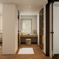 Conception personnalisée de suite principale incluant bureau à domicile, salle de bain en suite et dressing avec plan de l'étage