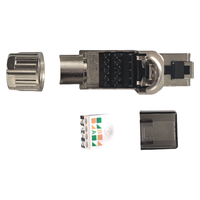 Conector Cat8, Enchufe Modular Blindado RJ45 8P8C sin Herramientas, Terminación en Campo FTP/STP, Cabeza de Cristal