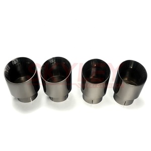 Tuyau d'échappement universel en acier inoxydable nouveau style pour bmw VW audi modifier tuyau d'échappement noir embout de silencieux mise à niveau tuyau d'échappement de <span class=keywords><strong>voiture</strong></span> - Product Image 2