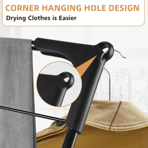 Cheap Price Foldable Metal <b>Laundry</b> Drying Rack for Bathroom with Hanger - Product Image 5