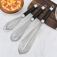 Ensemble de fouets manuels écologiques en acier inoxydable, batteur à œufs, fouet à ballon, fouet à fil, poignée TPR, prise en main souple, pour la pâtisserie, le lait, compatible four