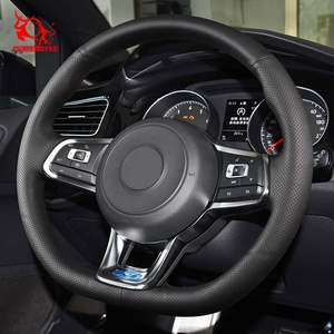 Housse de volant de voiture Swift personnalisée DIY <span class=keywords><strong>Cabriolet</strong></span> sport cuir VW 1 Pcs pour Volkswagen Scirocco GTS Polo GTI Golf GTE <span class=keywords><strong>T</strong></span>-<span class=keywords><strong>roc</strong></span> - Product Image 4
