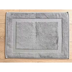 Tapis de bain en coton minimaliste SOLID LINE 50x70cm gris avec dos en caoutchouc absorbant - Product Image 1