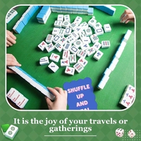 Ensemble de 4 cartes de mahjong en PVC, motif dessin animé mignon, accessoires imprimés très demandés pour les fêtes