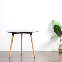 Meubles en gros, tables nordiques pour salle à manger, restaurant moderne, cuisine, table ronde en bois blanc, ensemble de table à manger en MDF pour 4 personnes