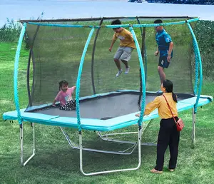 Grande rettangolo giardino bambini che saltano 6 x9ft trampolino rettangolare Bungee Jumping trampolino rettangolare con rete di sicurezza
