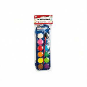 Set di pittura ad acquerello in polvere da 12 colori con pennello 24x8 cm, materiali artistici per bambini e adulti - Product Image 2