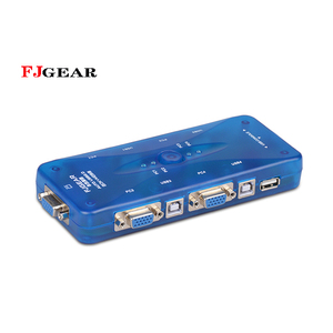 Hot-Bán Bộ Chuyển Đổi Màu Xanh 4 Port Kvm Switch, 4 Trong 1 Ra, Với Cổng VGA, cổng Usb, Sử Dụng, Bàn Phím Phím Nóng Chuyển Đổi - Product Image 1