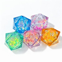 Dés à jouer individuels Cusdie D20 D&D, bords tranchants, intempéries en feuille de paillettes, 20 faces, 55 mm, faits à la main, pour jeux de rôle (Orange/SG)