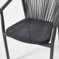 Chaise de salle à manger en aluminium gris clair tressé de haute qualité, nouveau design, pour l'extérieur - élégante et durable, idéale pour la terrasse et le jardin