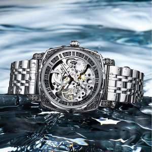 Reloj Binbond H1277 1277, Diseño Hueco, Mecánico, Automático, de Lujo para Hombre, Correa de Cuero y Acero Inoxidable - Product Image 4