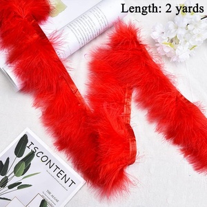 Tự Nhiên Thổ Nhĩ Kỳ Fluffy Lông Fringe Trim Craft 6-8 Inches Chiều Rộng Gói 2 Yards 1Pcs Màu Đỏ Thổ Nhĩ Kỳ Fluffy Lông - Product Image 1