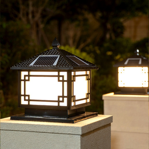 Luz de bolardo de pilar de aluminio impermeable LED E27 solar al aire libre con control remoto 2W 3W IP65 - Product Image 3