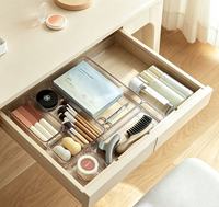 Organisateur de bureau empilable en plastique avec tiroirs et séparateurs pour ustensiles de cuisine, maquillage, cosmétiques et articles de salle de bain