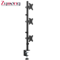 Bras articulé pour moniteur Écran d'ordinateur à trois PC Support pour moniteur à triple hauteur réglable Support pour bureau