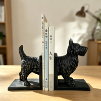 Porte-livres en fonte, design moderne, artisanat métallique, en forme de chien Scottie Terrier, décoratif, pour maison et bureau