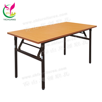 Table rectangulaire pliante moderne pour salle de banquet d'hôtel avec plateau laminé YC-T07L