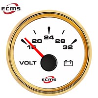 Voltmeter Tahan Air 52mm Pengukur Volt 24V/16-32V dengan Lampu Latar untuk ATV UTV Mobil Kapal Laut