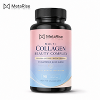 Capsules de collagène multi-sources pour adultes, marque privée OEM, 14 en 1, biotine, kératine, acide hyaluronique, complément beauté, 90 unités, multi-nutriments