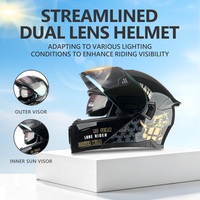 Casque modulaire ABS innovant pour adultes, double visière, déverrouillage rapide, ouvert, compatible Bluetooth, pour motocross et motos.