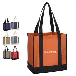 Sac d'épicerie réutilisable en non-tissé avec logo personnalisé, impression sérigraphique, design personnalisable pour événements et cadeaux - Product Image 1