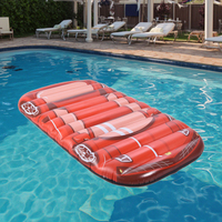 Flotteur de voiture gonflable rouge en PVC écologique pour les sports nautiques masculins, fête d'été