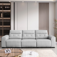 Ensemble de canapés sectionnels de luxe léger, petit appartement, simple, rangée droite, trois places, ensemble de meubles de salon, ensemble de canapés en cuir pour la maison