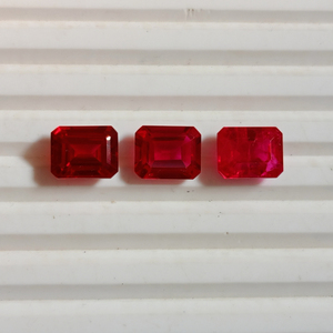 Rubí Cultivado en Laboratorio, Corte Cuadrado, Gema Suelta, Rojo Intenso, Calidad Premium, Piedra Sintética para Joyería, Hecho a Mano - Product Image 2