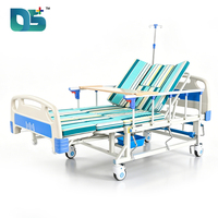 Cama de Examen Hospitalaria Manual de Cinco Funciones Ajustables, Estilo Moderno, Portátil, para Uso Doméstico, con Mesa Lateral e Inodoro