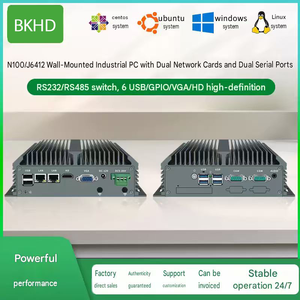 BKHD J1900 N100 J6412 i3 i5 มินิพีซีอุตสาหกรรมแบบ Dual LAN Dual COM 9 36V คอมพิวเตอร์ฝังตัว - Product Image 1