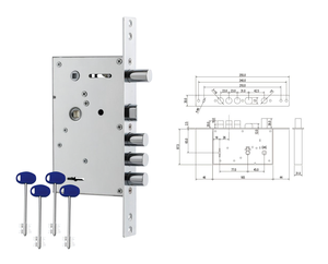 <span class=keywords><strong>Serrature</strong></span> per porte esterne in metallo ad alta <span class=keywords><strong>sicurezza</strong></span>, anti-intrusione, standard russo OEM, con interasse 60 mm, corpo serratura a mortasa 6085. - Product Image 6