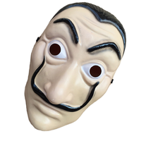 Masque facial en plastique Mr. Mustache Dali pour Halloween, horreur, cosplay, théâtre, film, fête, événements de bal - Écologique