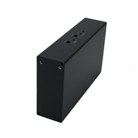 Boîtier en tôle d'aluminium sur mesure avec châssis ventilé, dimensions des trous, armoire électronique IP54, anodisation noire OEM