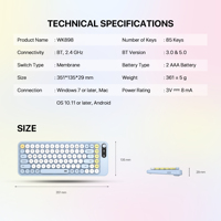 FANTECH GO MOCHI85 WK898 Set Keyboard & Mouse untuk iPad Laptop Komputer dengan Kontrol Volume Fitur Kantor untuk Gaming