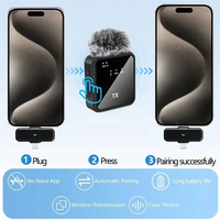 Microphone 3 en 1 pour iPhone/Android/Caméra, microphone sans fil pour l'enregistrement, les interviews, les vlogs, TikTok
