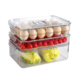 5 piece set with lid Keep fresh with vents stackable shelf fridge organizer bins