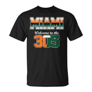 Miami Bienvenue dans la ville 305, t-shirt Orange Green City Pride - Product Image 1