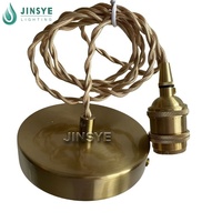 Support de lampe vintage en laiton et cuivre E26 E27, douille de lampe à anneau fileté pour suspension lumineuse