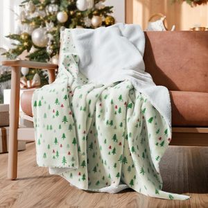 Manta de Sherpa Navideña Reversible de Forro Polar - Manta Súper Suave de Doble Cara para Cama y Sofá - Ropa de Cama de Invierno para Navidad - Product Image 1