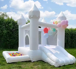 Castillo Inflable con Tobogán para Bodas, Castillo Hinchable Blanco de PVC, Equipo de Juego Suave para Niños, Alquiler para Fiestas - Product Image 5
